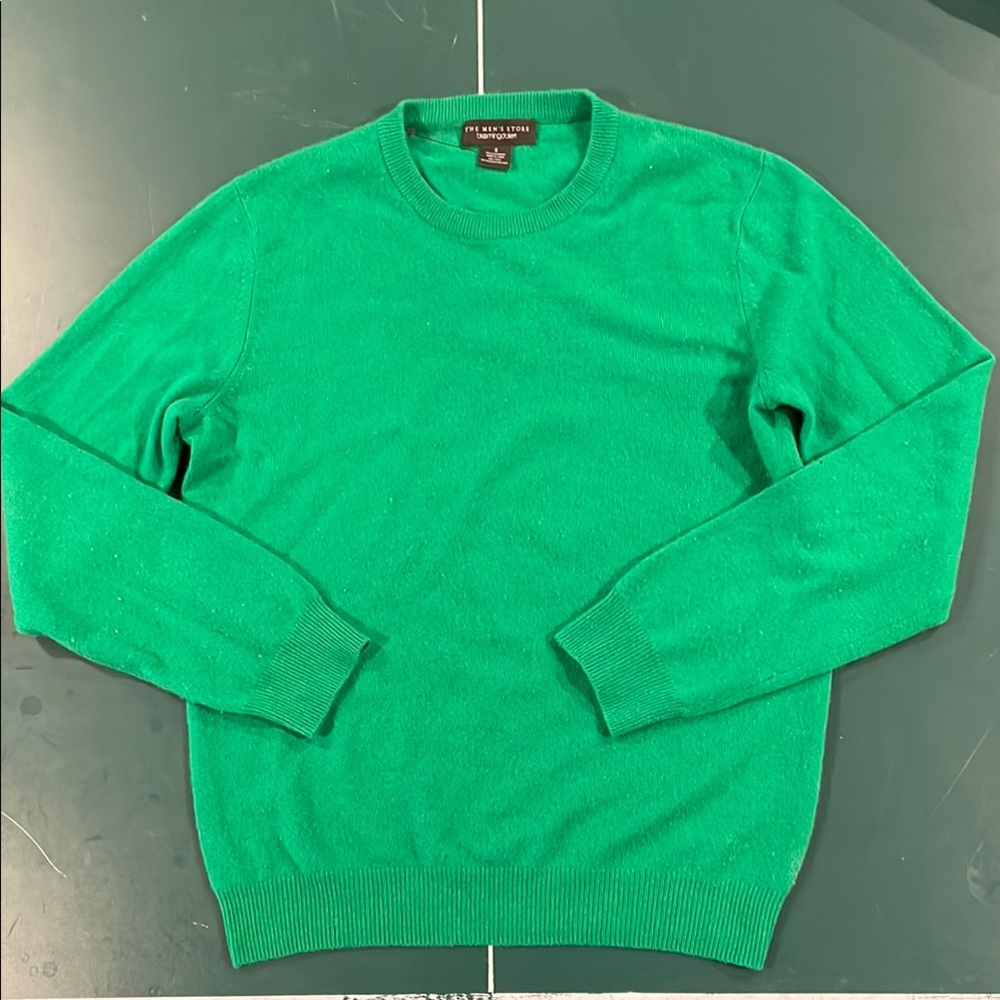 Men's Bloomingdales cashmere long sleeve Green Sweater size S.